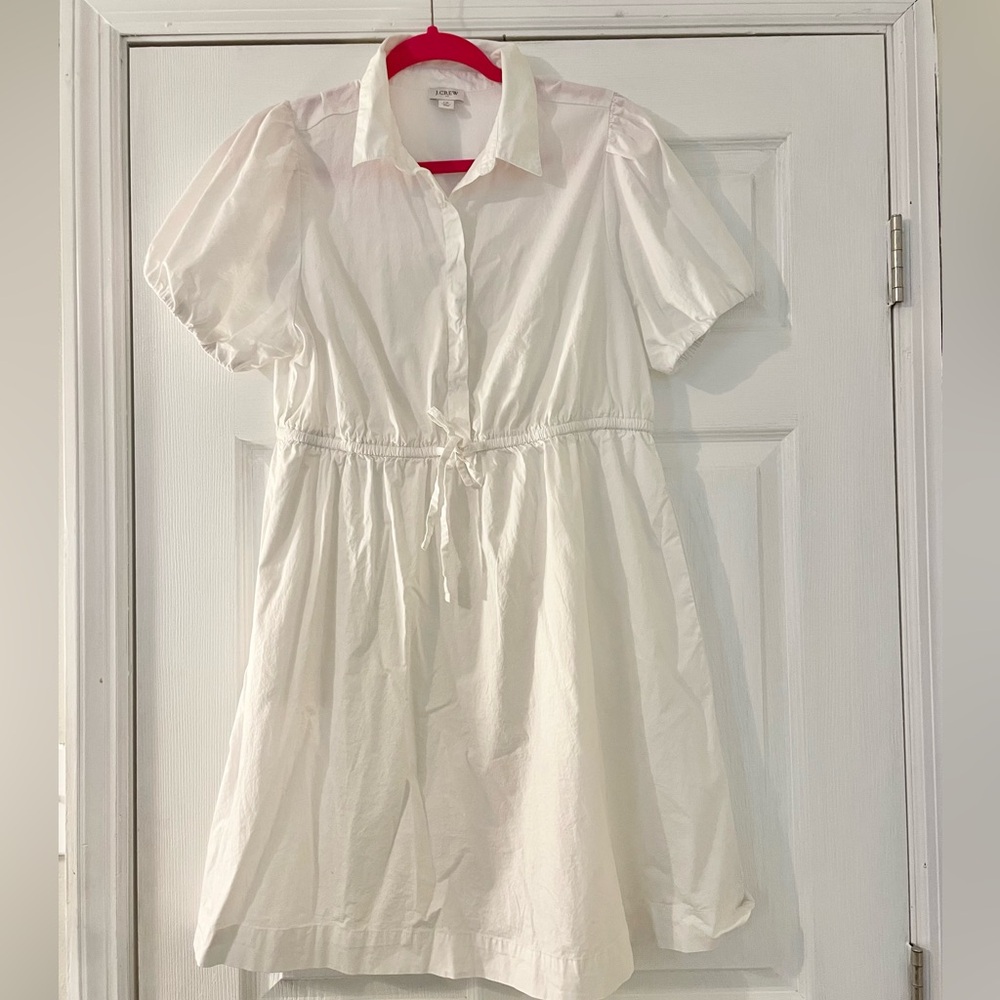 J. Crew White Mini Dress with Button Detail